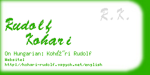 rudolf kohari business card